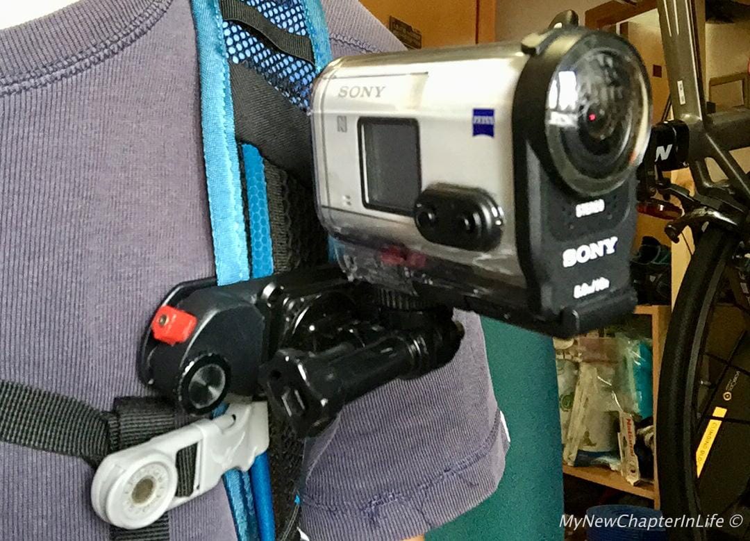SONY AS200 mounted to Peak Design Capture attached to my backpack